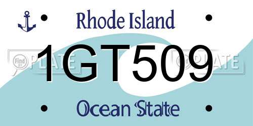 1GT509 Rhode Island License Plate