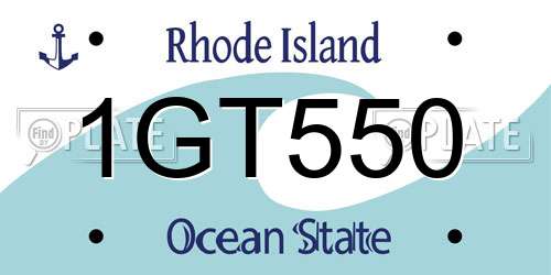 1GT550 Rhode Island License Plate