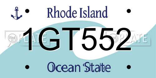 1GT552 Rhode Island License Plate