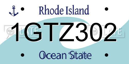 1GTZ302 Rhode Island License Plate