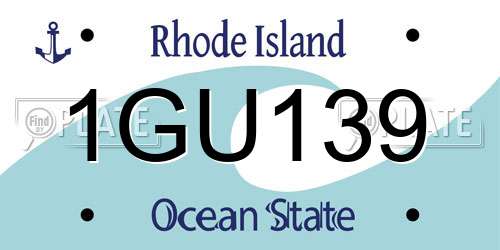 1GU139 Rhode Island License Plate