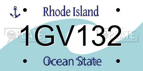 1GV132 Rhode Island License Plate