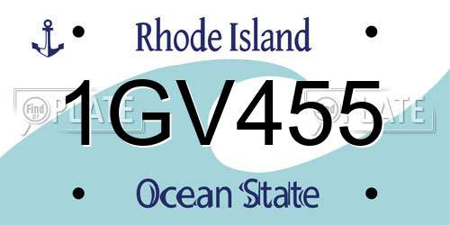 1GV455 Rhode Island License Plate
