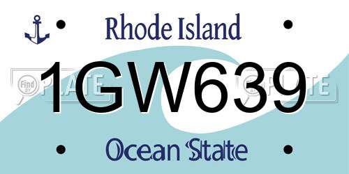 1GW639 Rhode Island License Plate
