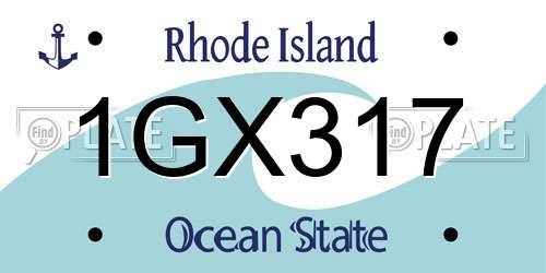 1GX317 Rhode Island License Plate
