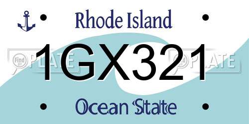 1GX321 Rhode Island License Plate