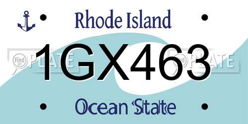 1GX463 Rhode Island License Plate