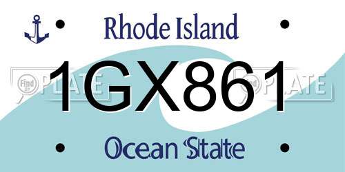 1GX861 Rhode Island License Plate