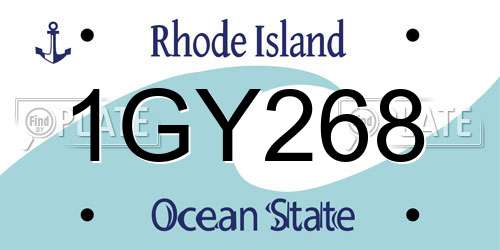 1GY268 Rhode Island License Plate