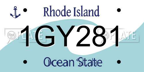 1GY281 Rhode Island License Plate