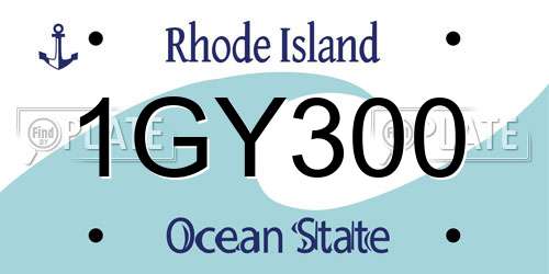 1GY300 Rhode Island License Plate