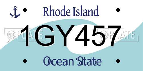 1GY457 Rhode Island License Plate
