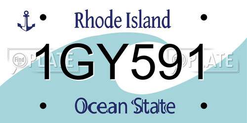 1GY591 Rhode Island License Plate