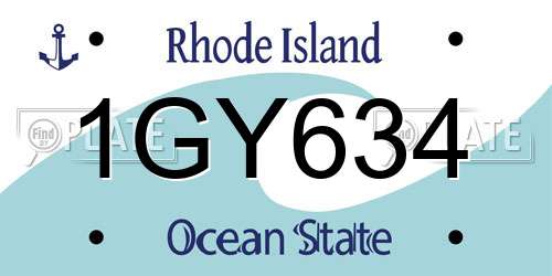1GY634 Rhode Island License Plate
