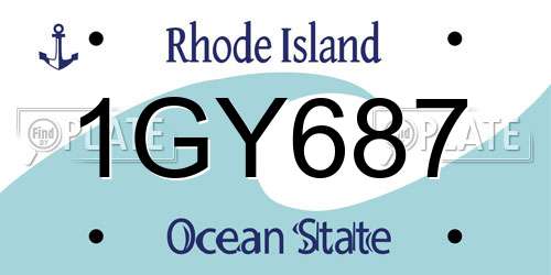 1GY687 Rhode Island License Plate
