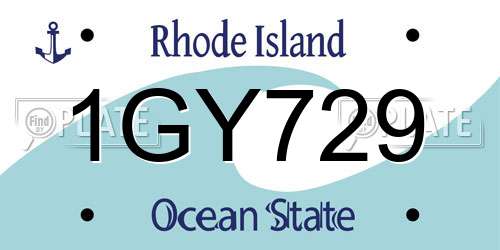 1GY729 Rhode Island License Plate