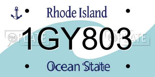 1GY803 Rhode Island License Plate