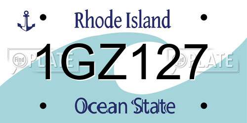 1GZ127 Rhode Island License Plate