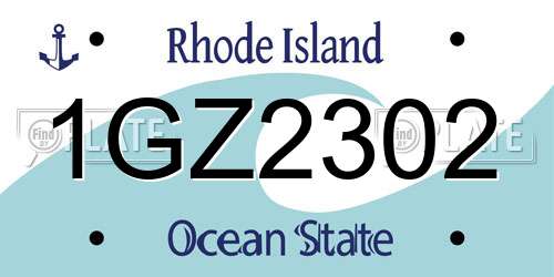 1GZ2302 Rhode Island License Plate