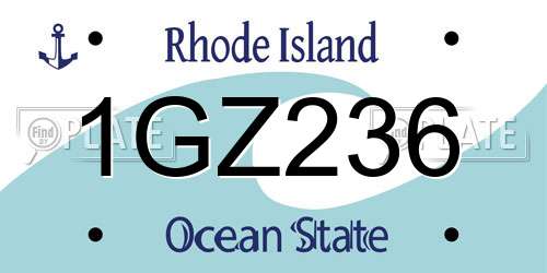 1GZ236 Rhode Island License Plate