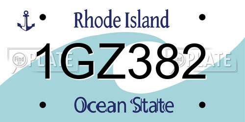 1GZ382 Rhode Island License Plate