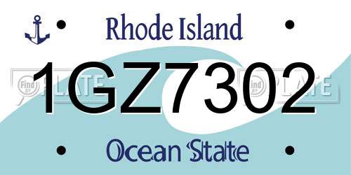 1GZ7302 Rhode Island License Plate