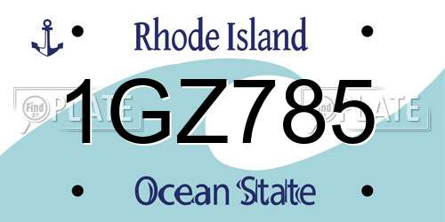 1GZ785 Rhode Island License Plate
