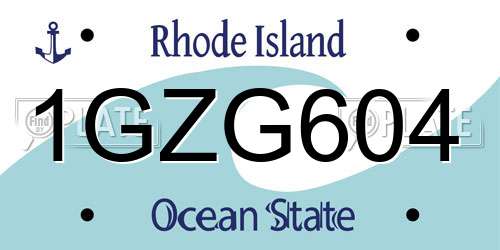 1GZG604 Rhode Island License Plate