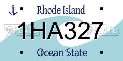 1HA327 Rhode Island License Plate