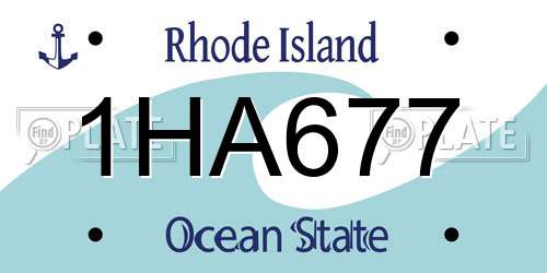 1HA677 Rhode Island License Plate