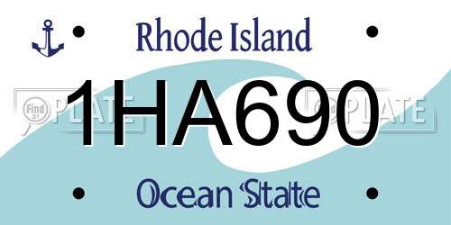 1HA690 Rhode Island License Plate