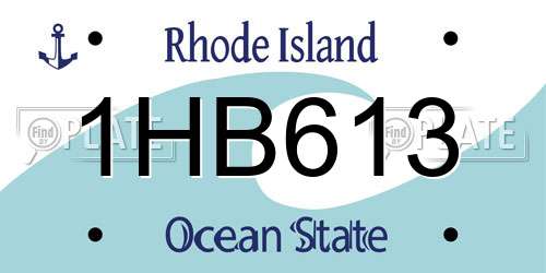 1HB613 Rhode Island License Plate