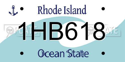 1HB618 Rhode Island License Plate