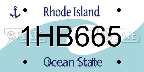 1HB665 Rhode Island License Plate