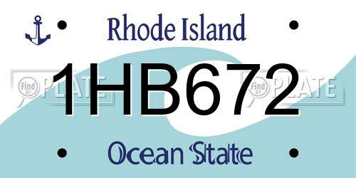 1HB672 Rhode Island License Plate