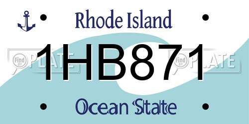 1HB871 Rhode Island License Plate