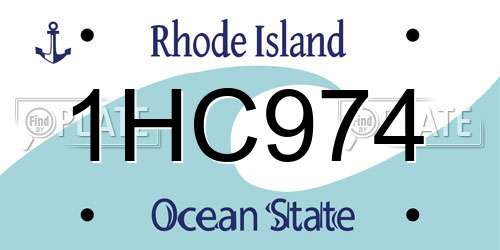 1HC974 Rhode Island License Plate