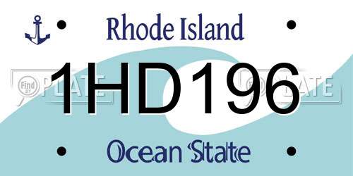 1HD196 Rhode Island License Plate