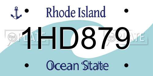 1HD879 Rhode Island License Plate