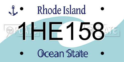 1HE158 Rhode Island License Plate