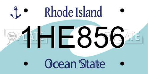 1HE856 Rhode Island License Plate
