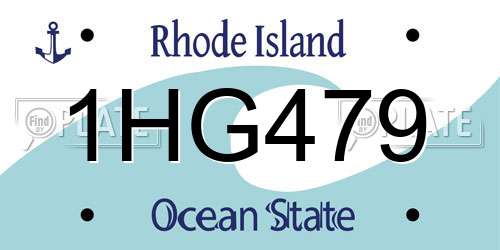 1HG479 Rhode Island License Plate