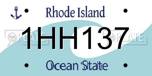 1HH137 Rhode Island License Plate