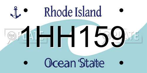 1HH159 Rhode Island License Plate