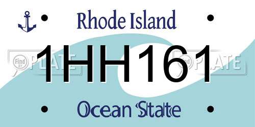 1HH161 Rhode Island License Plate