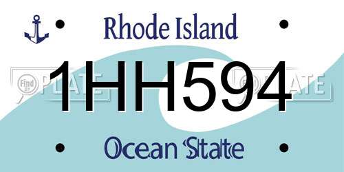 1HH594 Rhode Island License Plate