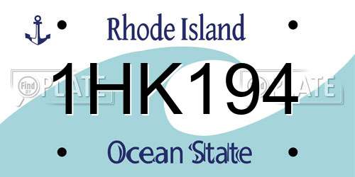 1HK194 Rhode Island License Plate