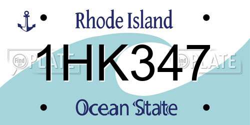 1HK347 Rhode Island License Plate