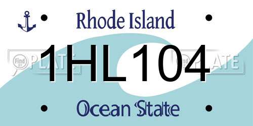 1HL104 Rhode Island License Plate