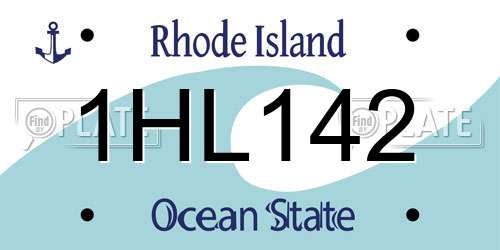 1HL142 Rhode Island License Plate